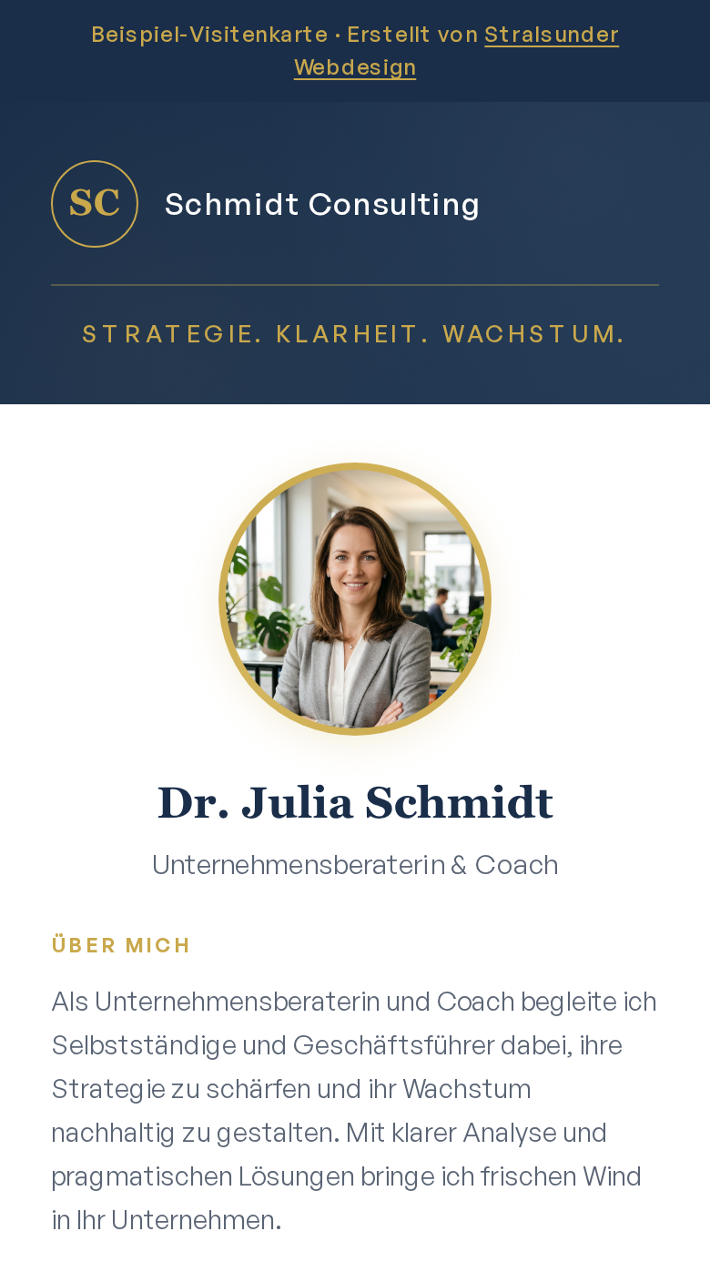 Dr. Julia Schmidt, Unternehmensberaterin – Schmidt Consulting