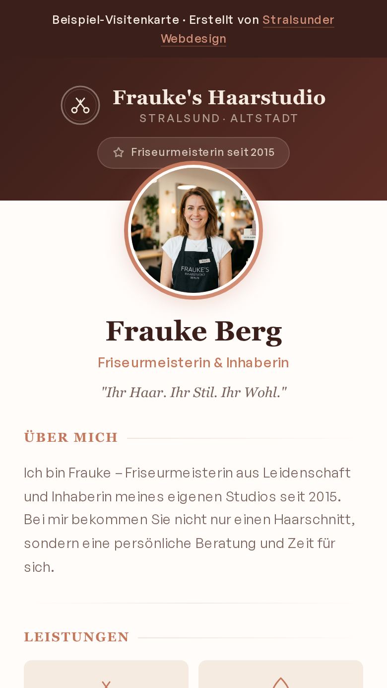 Frauke Berg, Friseurmeisterin – Frauke's Haarstudio